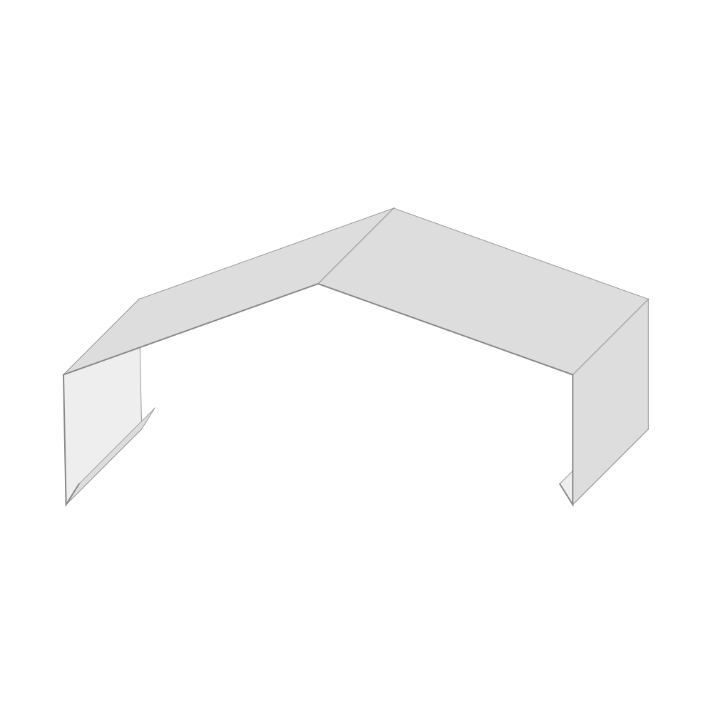 Mauerabdeckung Dachform Zuschnitt 330 mm Länge 1 Meter Aluminium walzblank 0,8 mm (Standard)